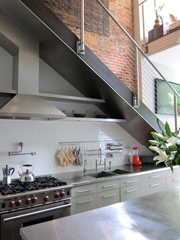 55 Amazing spacesaving kitchens under the stairs