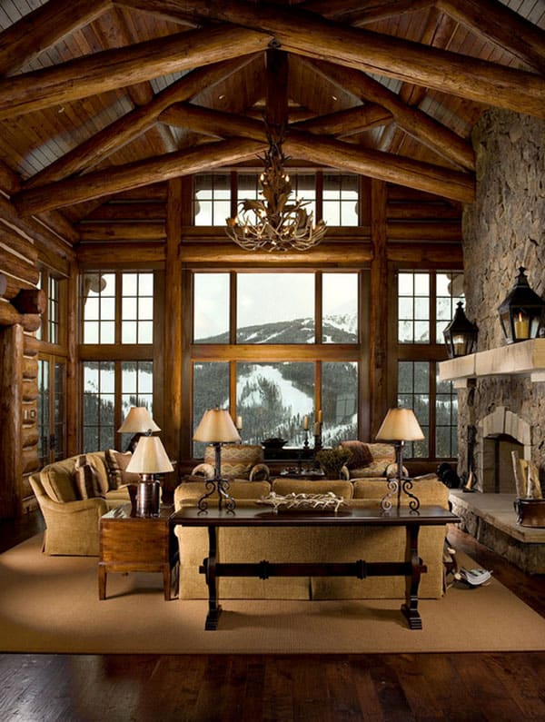 47 Extremely cozy and rustic cabin style living rooms
