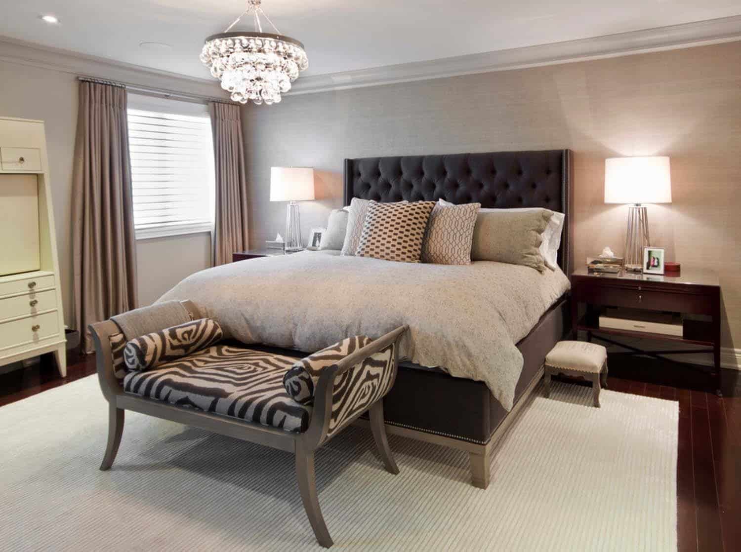neutral bedroom ideas with dark furniture