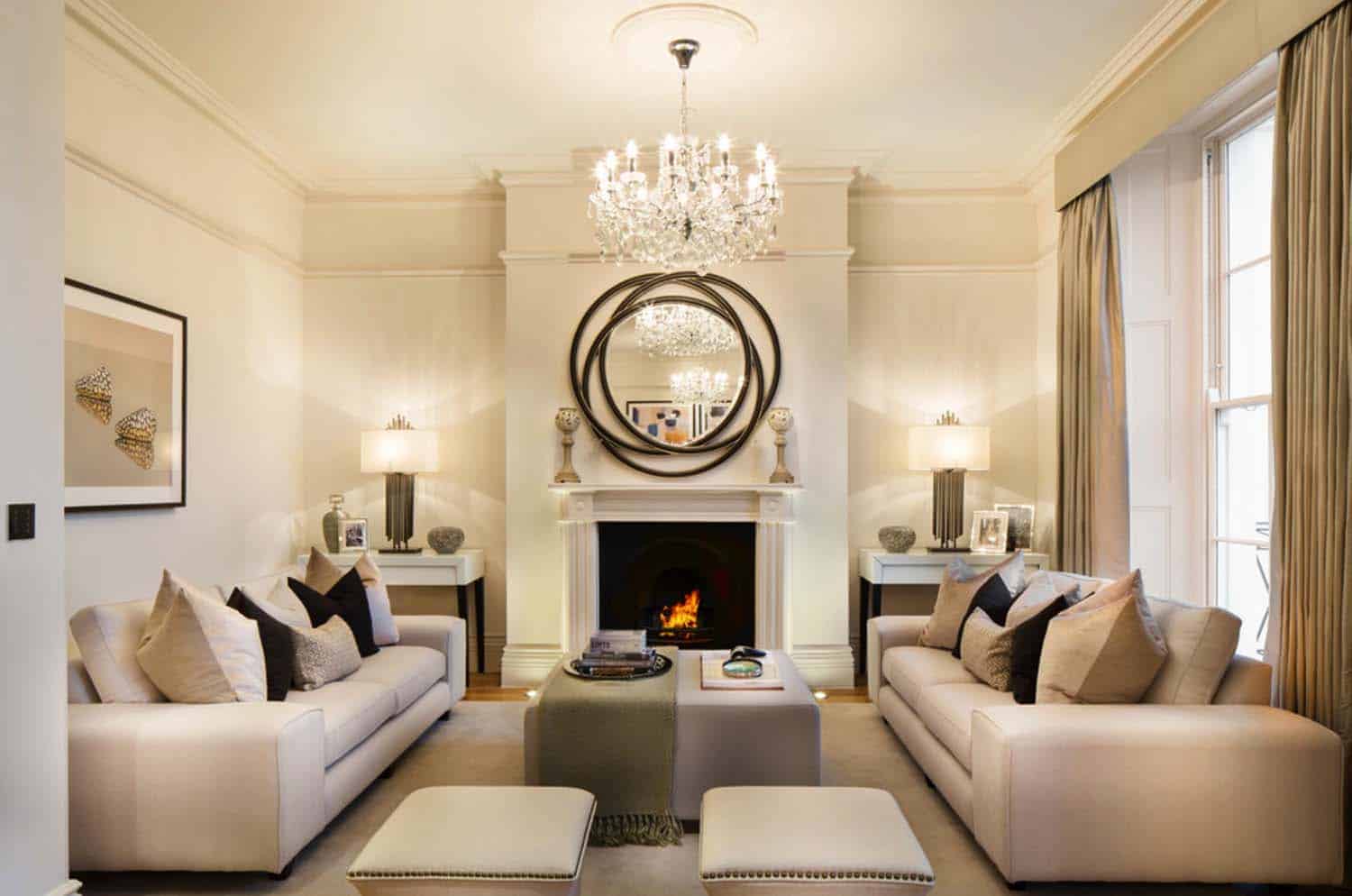 elegant style living room trim