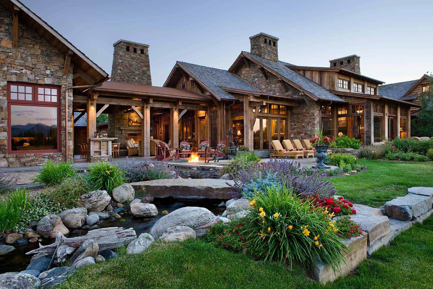 A rustic family compound in the mountains of Montana