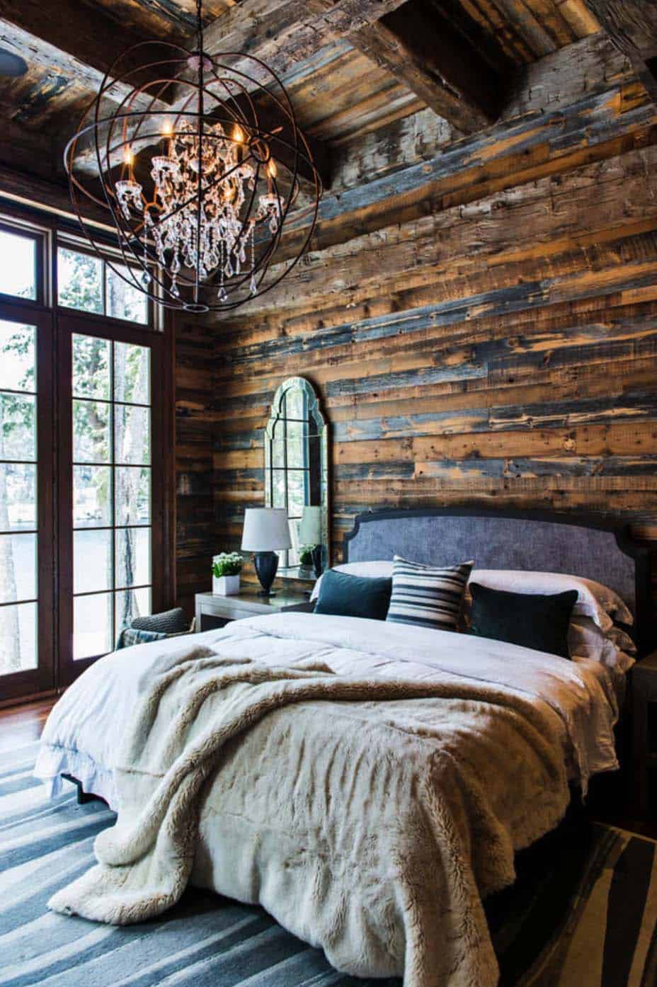 Plaid Accents In Cabin Bedroom Decor