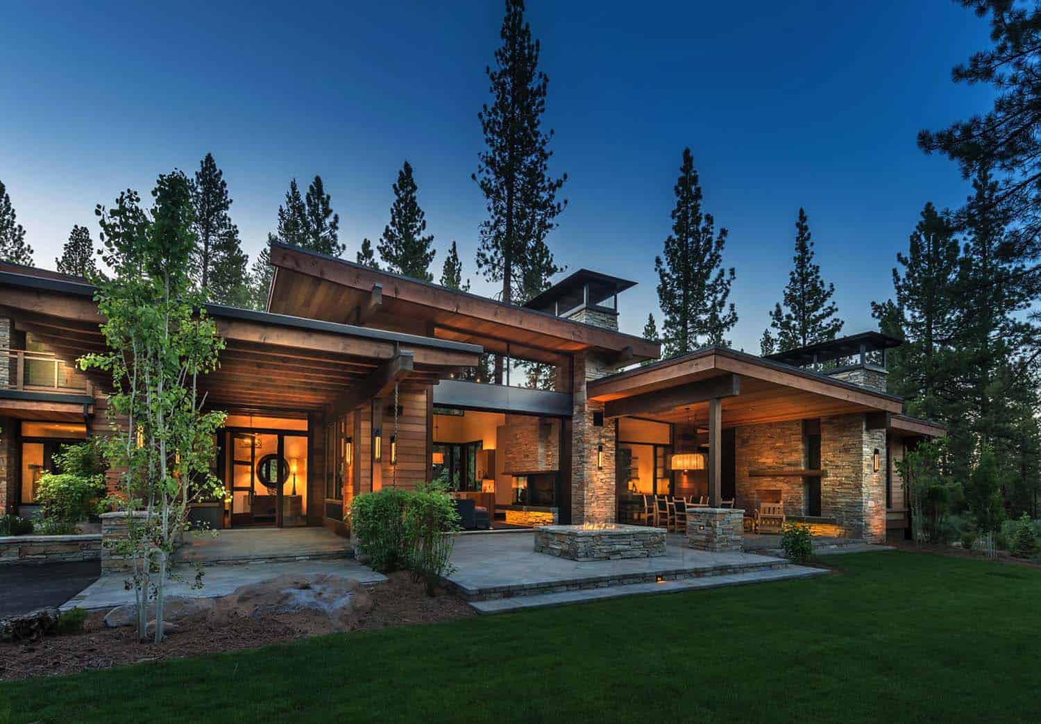 Mountain modern home in Martis Camp with indooroutdoor living
