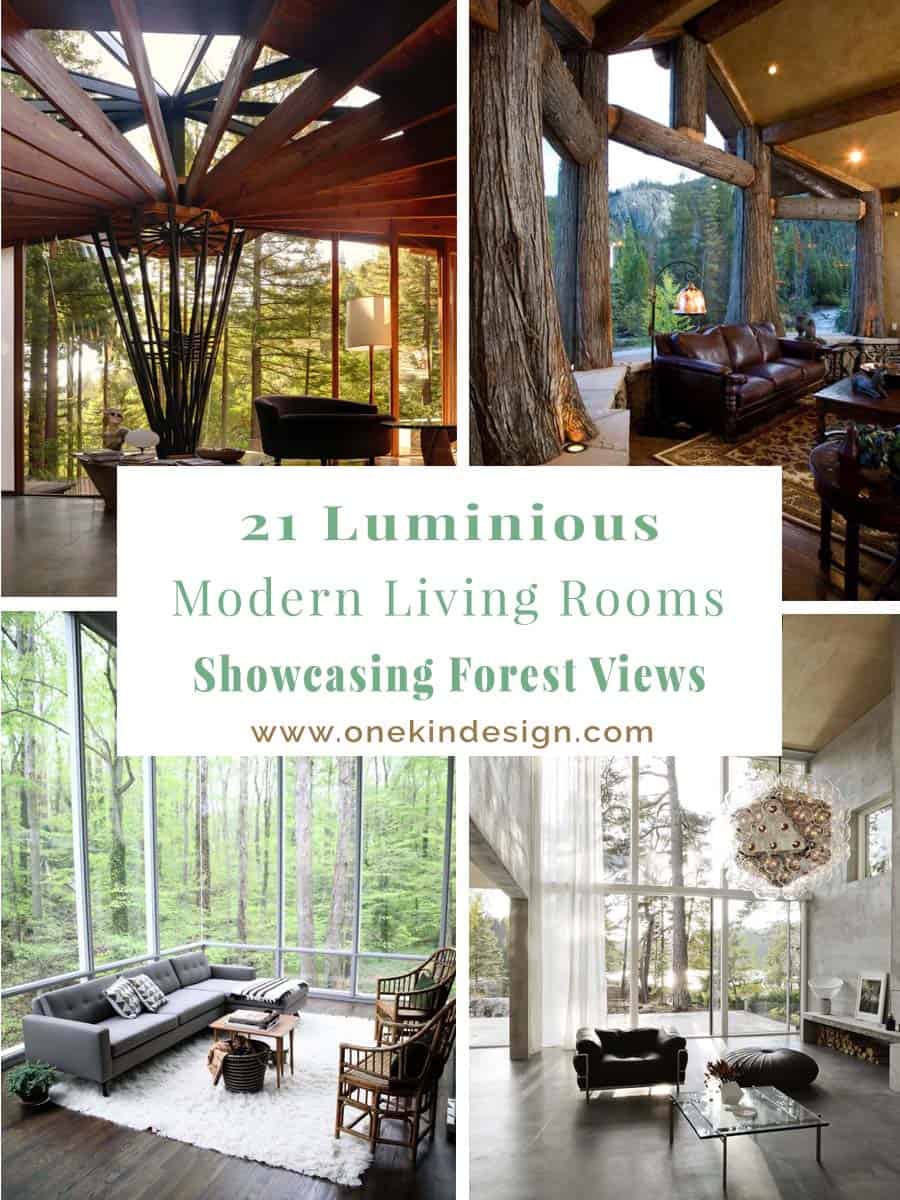 21 Luminous modern living rooms showcasing forest views