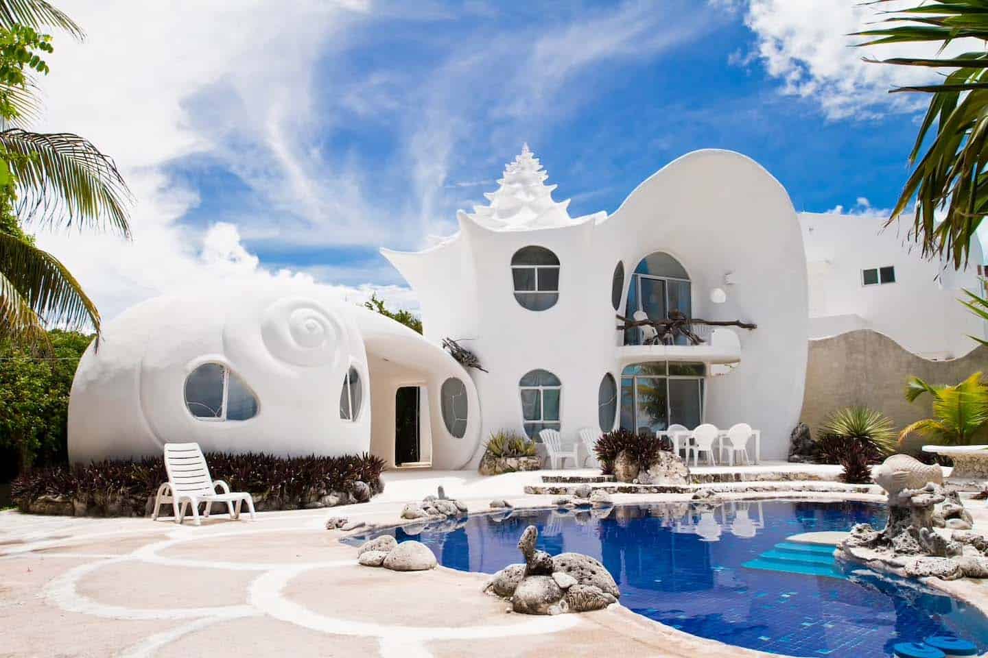 Take a dreamy vacation in a seashell house on Isla Mujeres, Mexico