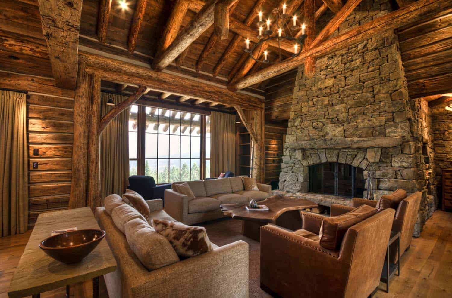 Mountain home surrounded by forest offers rustic living in Montana