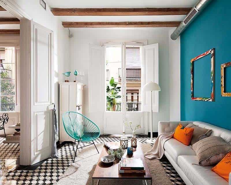 Retro-modern details infused into restored Barcelona apartment