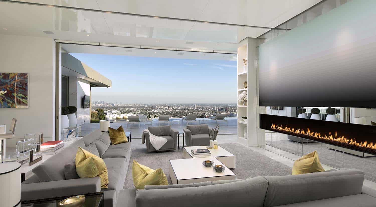 Opulent modern estate offers impressive views over downtown LA