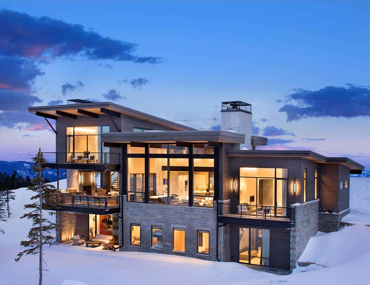 Modern mountain home boasts chic and stylish living in Montana