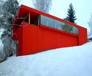 featured posts image for Stunning red house along a river valley