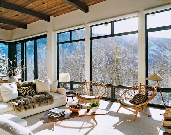 featured posts image for 54 Cozy living spaces with expansive snowy views