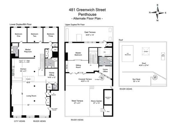 Greenwich Street Duplex Penthouse-20-1 Kindesign