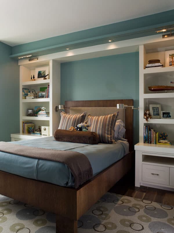 Decorate Your Bedroom With Bookshelves, Headboard With Side Shelves Diy