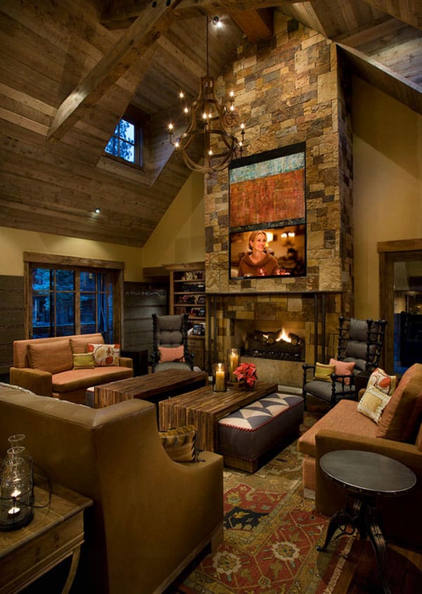 Cabin Style Living Rooms-23-1 Kindesign