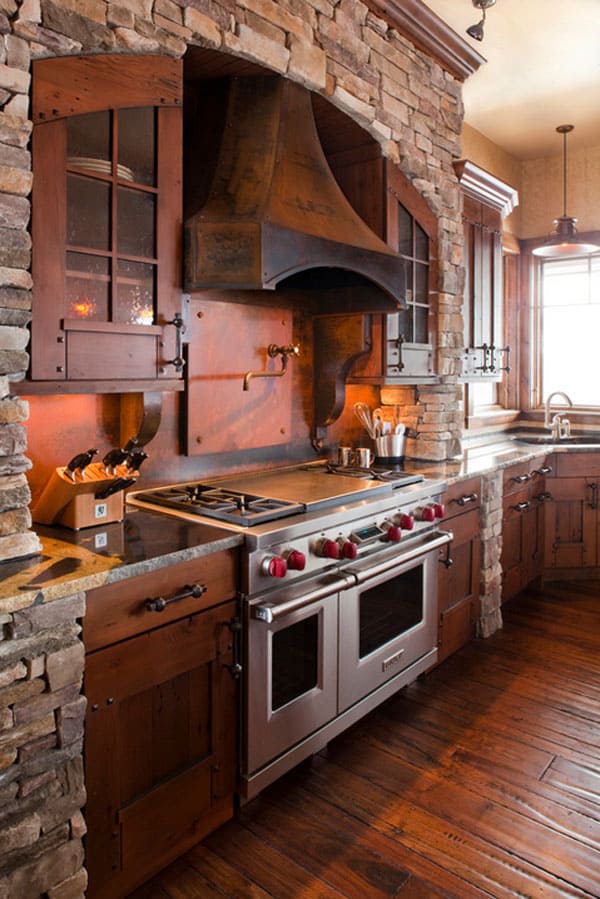 Rustic Kitchens in Mountain Homes-04-1 Kindesign