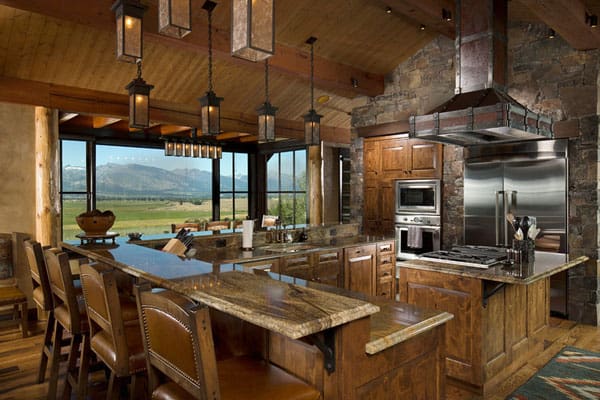 Rustic Kitchens in Mountain Homes-13-1 Kindesign