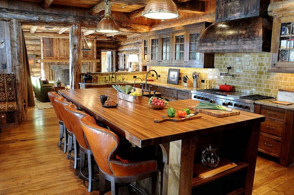 Rustic Kitchens in Mountain Homes-49-1 Kindesign