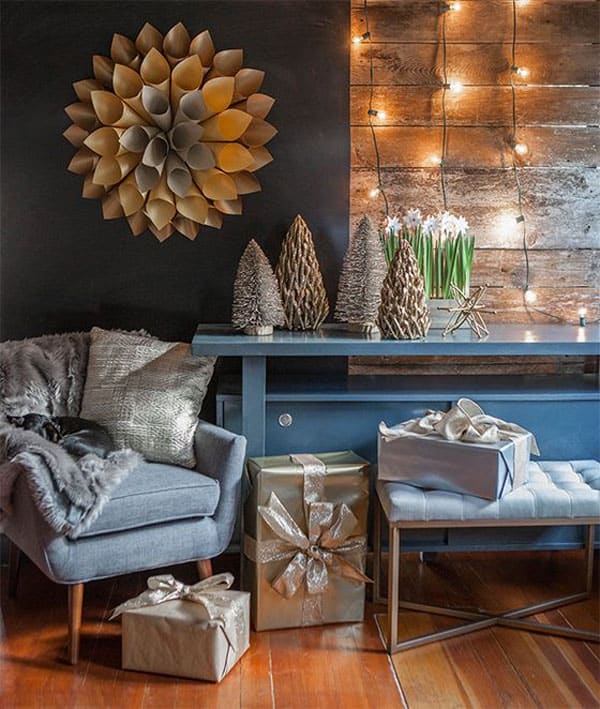 Modern Christmas Decorated Living Rooms-29-1 Kindesign