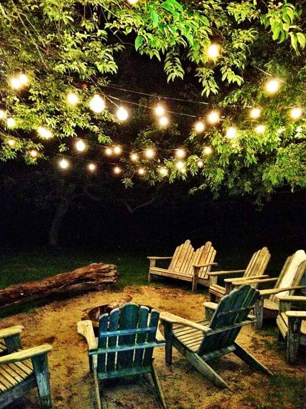 40 Super Cool Backyards With Cozy Fire Pits, Outdoor Fire Pit Ideas With Lights