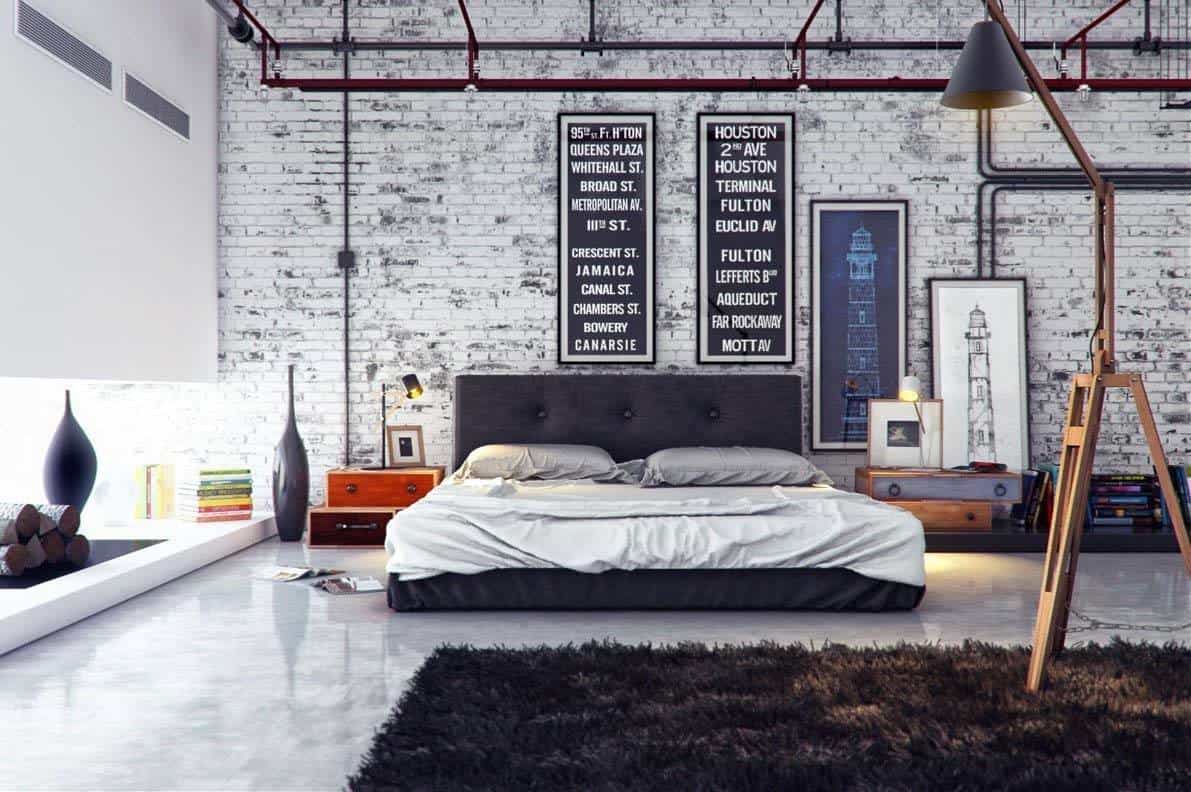 Industrial Style Bedroom Design Ideas-22-1 Kindesign