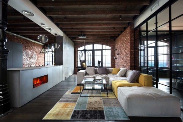 featured posts image for Industrial style loft in Kiev artfully blends drama and light