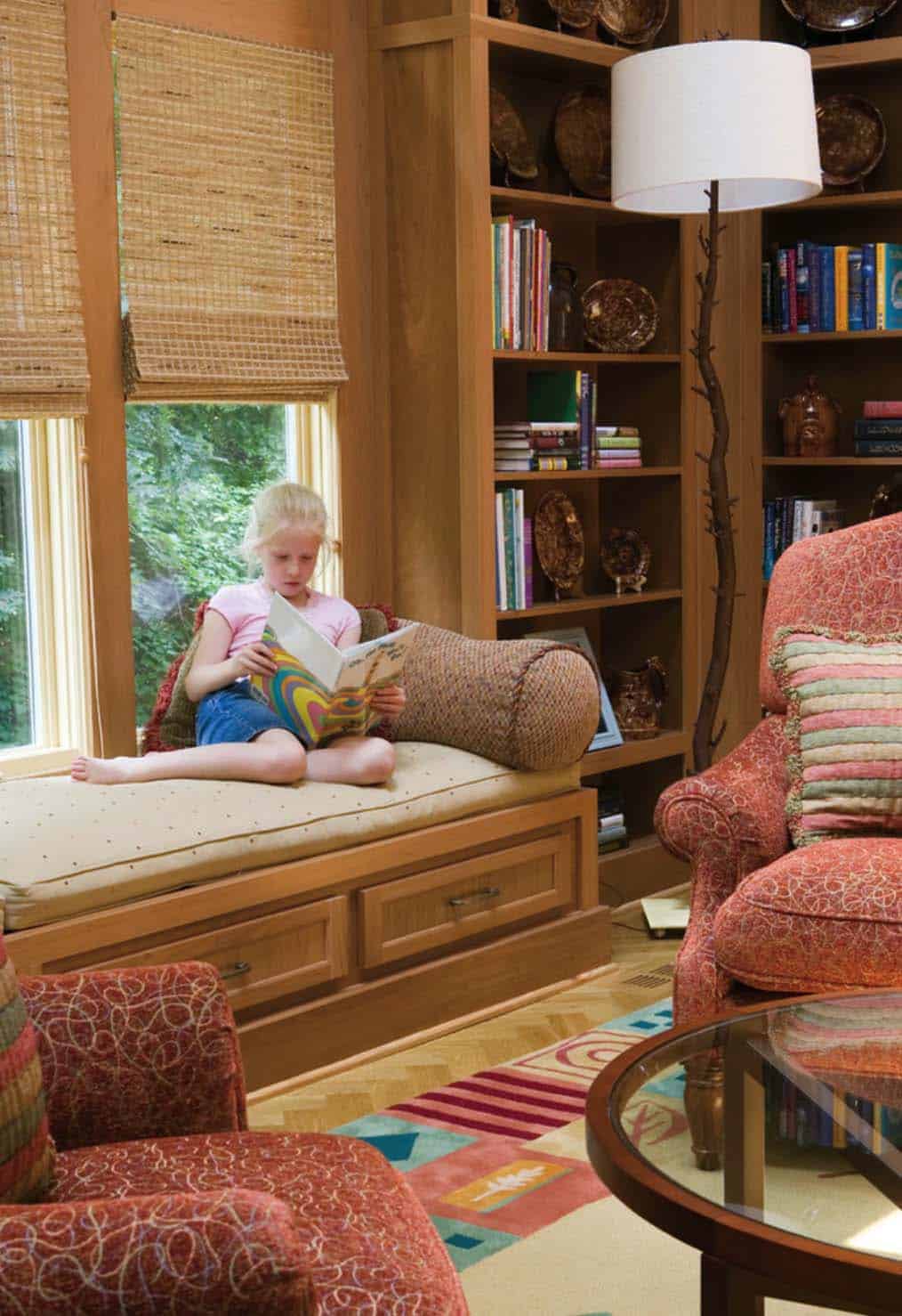 Home Library with Window Seat-20-1 Kindesign