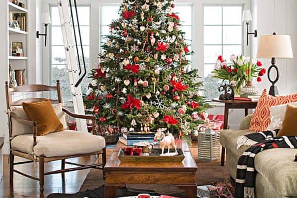 featured posts image for Inviting Christmas decorated stone cottage in New England