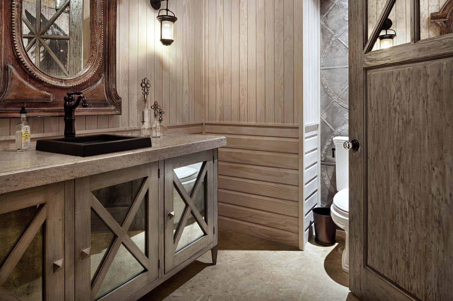 Hill Country Modern-Contemporary Powder Room
