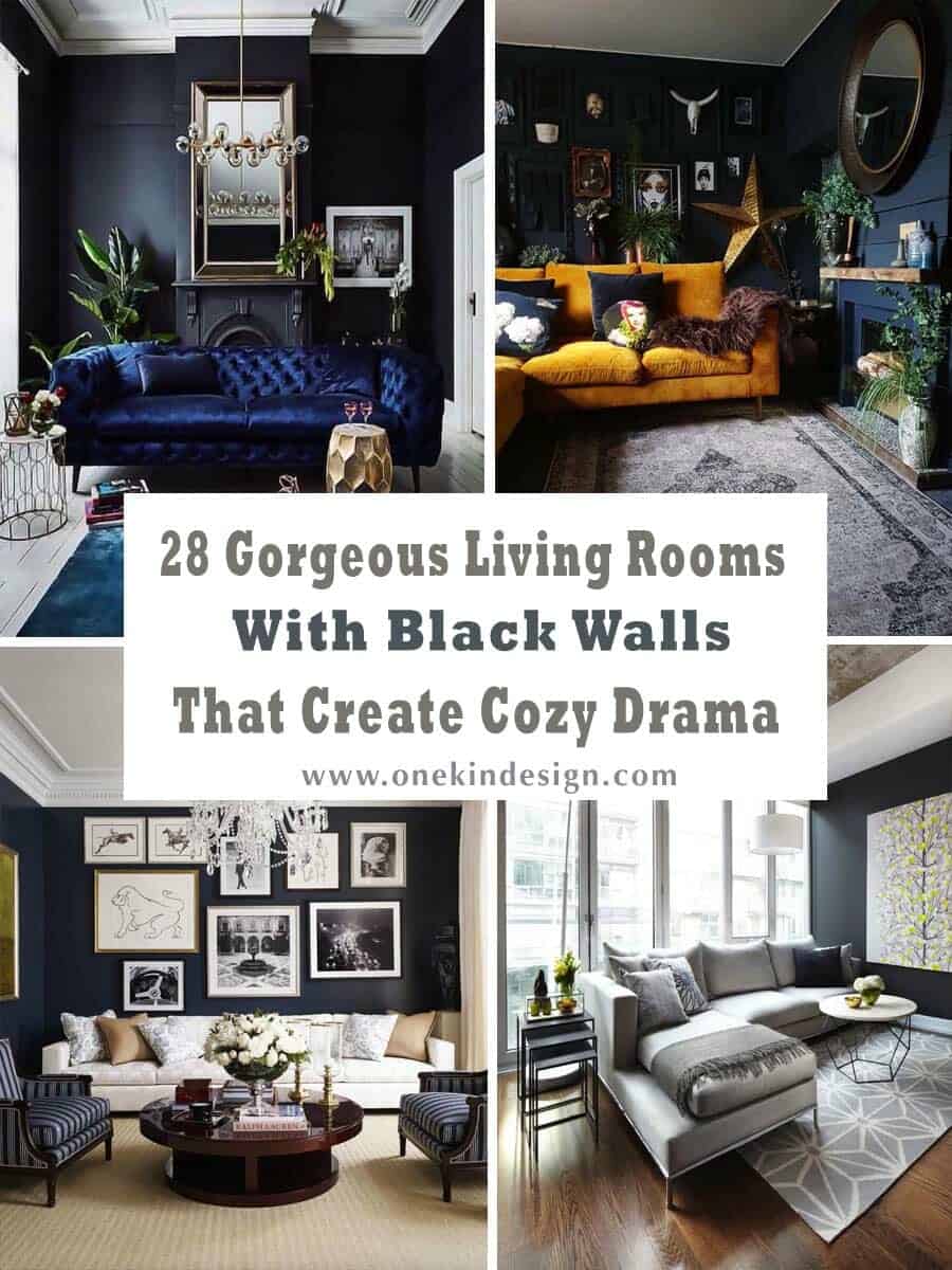 26 Gorgeous Living Rooms With Black Walls - DigsDigs