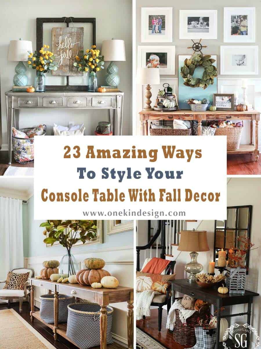 Console Table With Fall Decor, How To Decorate A Console Table Behind Couch