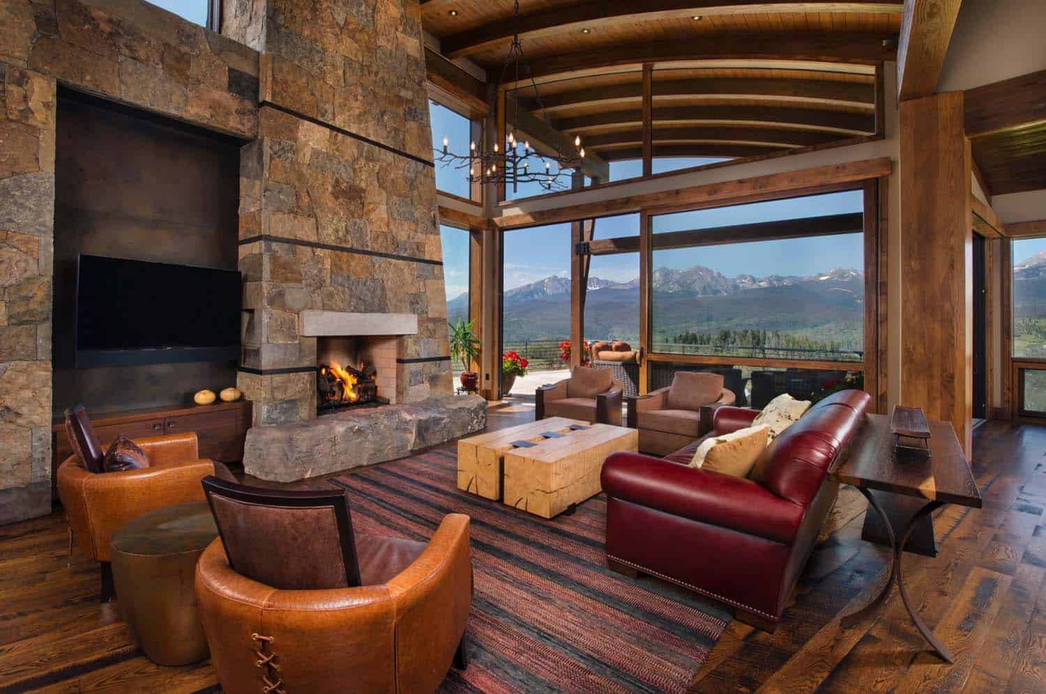 Craftsman Style Home Features Dramatic, Craftsman Living Room Furniture