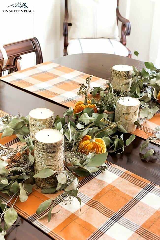 Fall Table Runner Autumn Home Decor Table Centerpiece Kitchen Dining Room Linens 