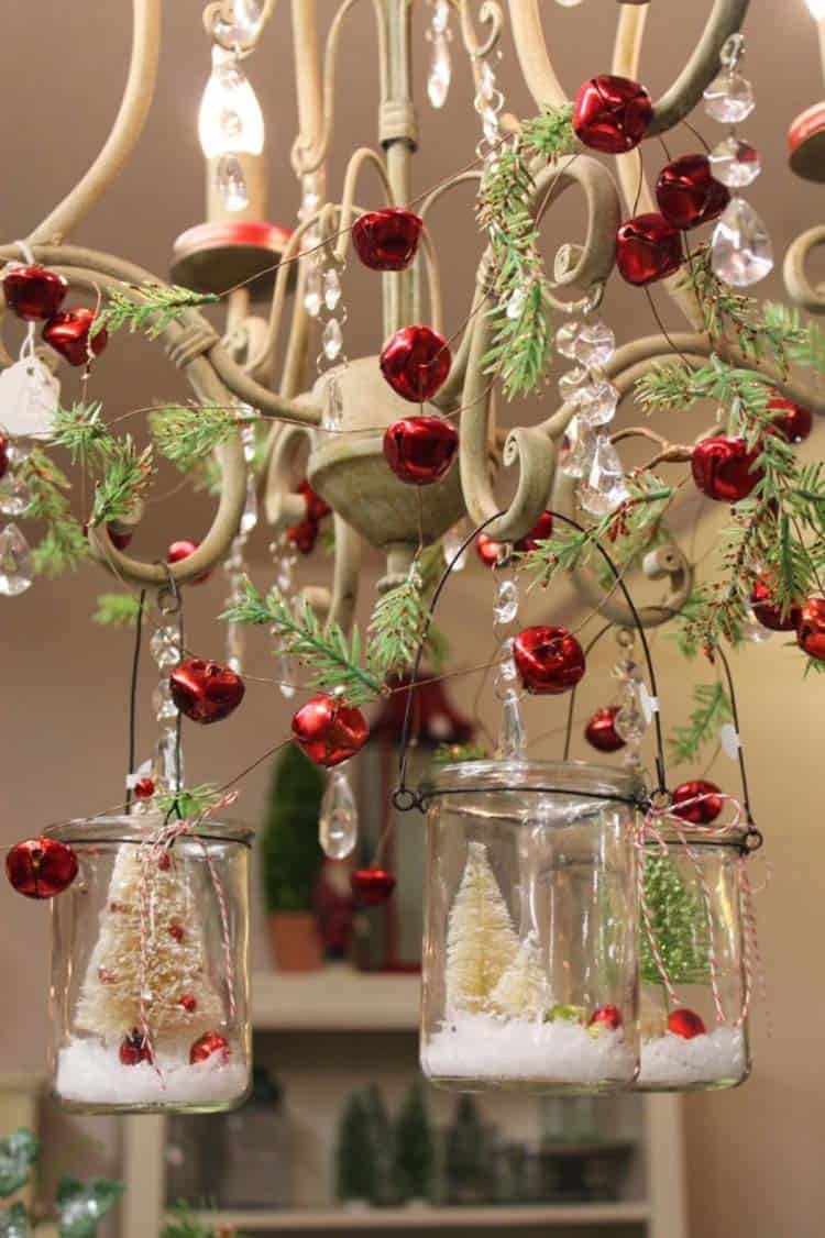 decorations crystal droplets chandelier christmas home decor hanging L14cm 