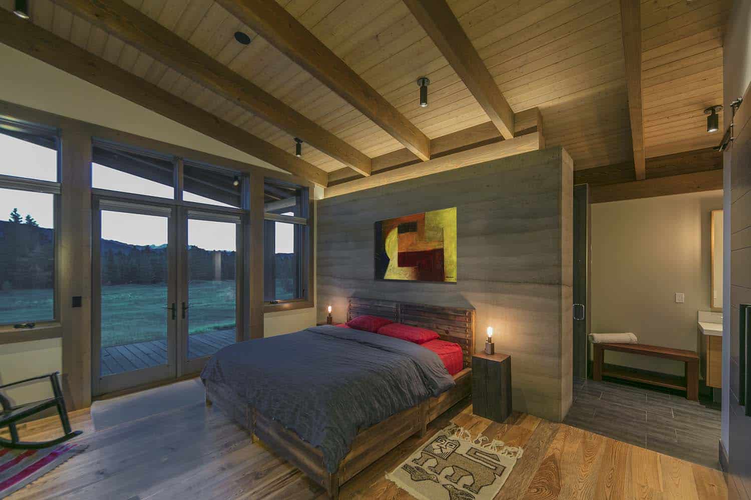 contemporary-mountain-cabin-bedroom