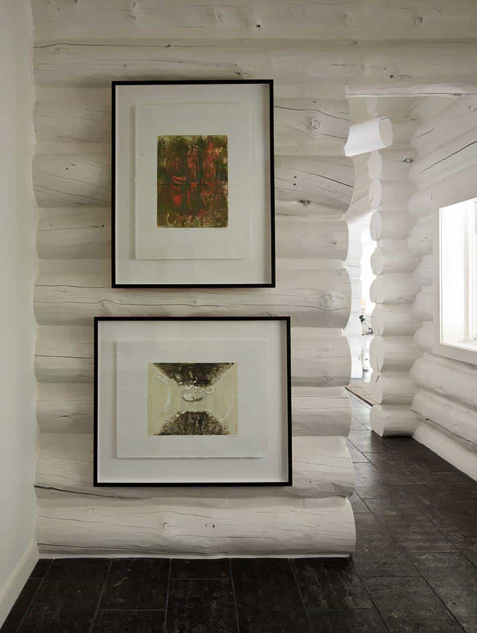 contemporary-rustic-log-cabin-hall