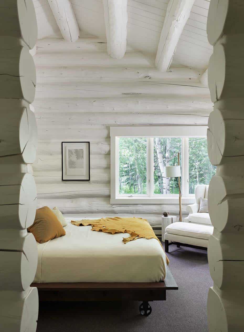 contemporary-rustic-log-cabin-bedroom