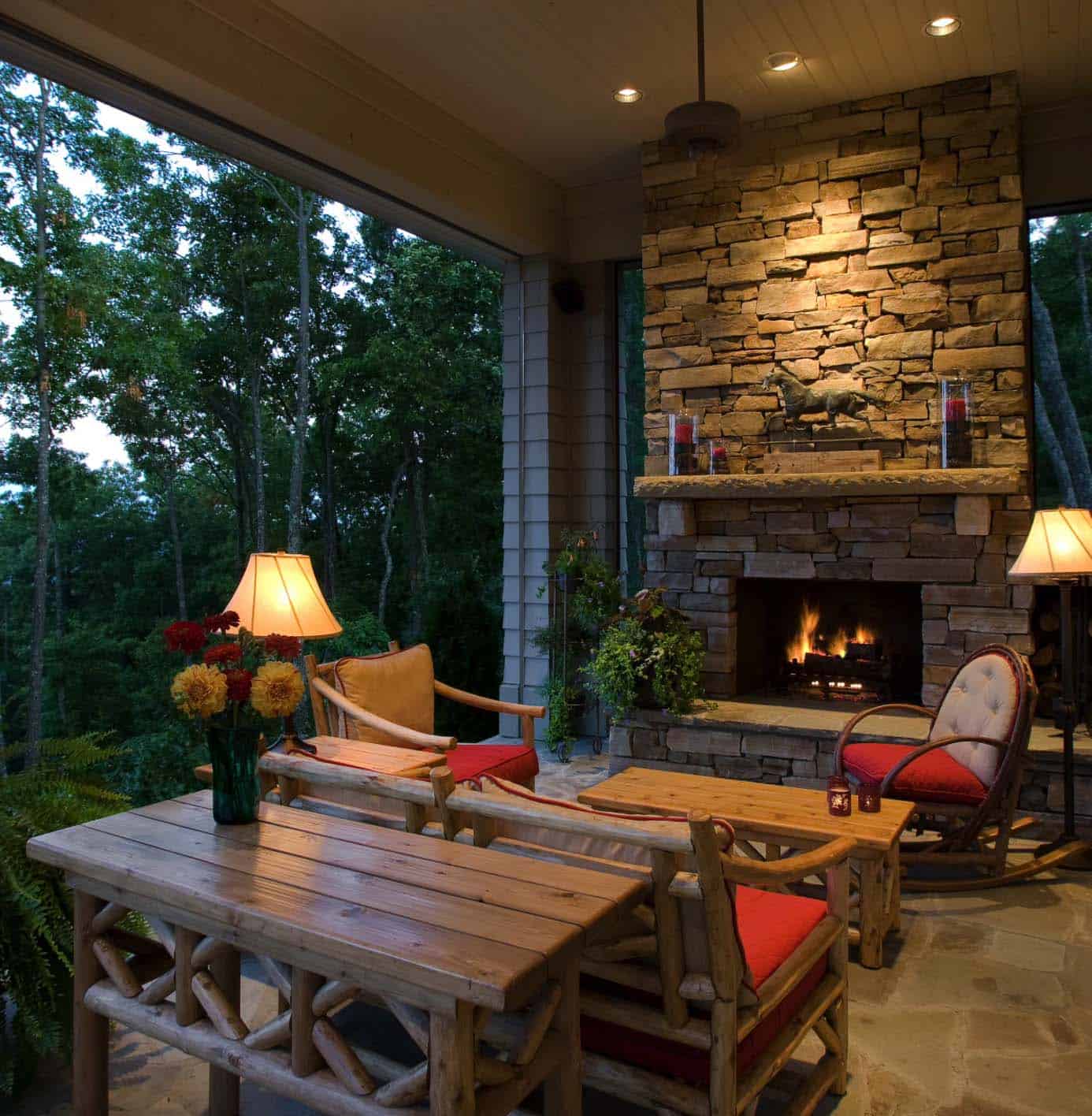 30 Fabulous Screened In Porch Ideas, Gas Fire Pit Screened Porch