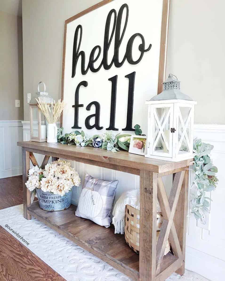Fall Entryway Console Table Decorating Ideas