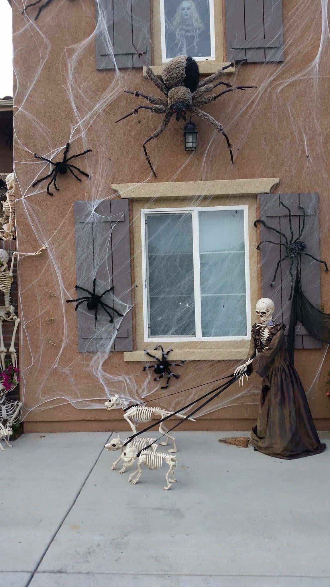 Black Lace Bat Window Panel Spooky Halloween Zombie Spider Web Decoration KE 
