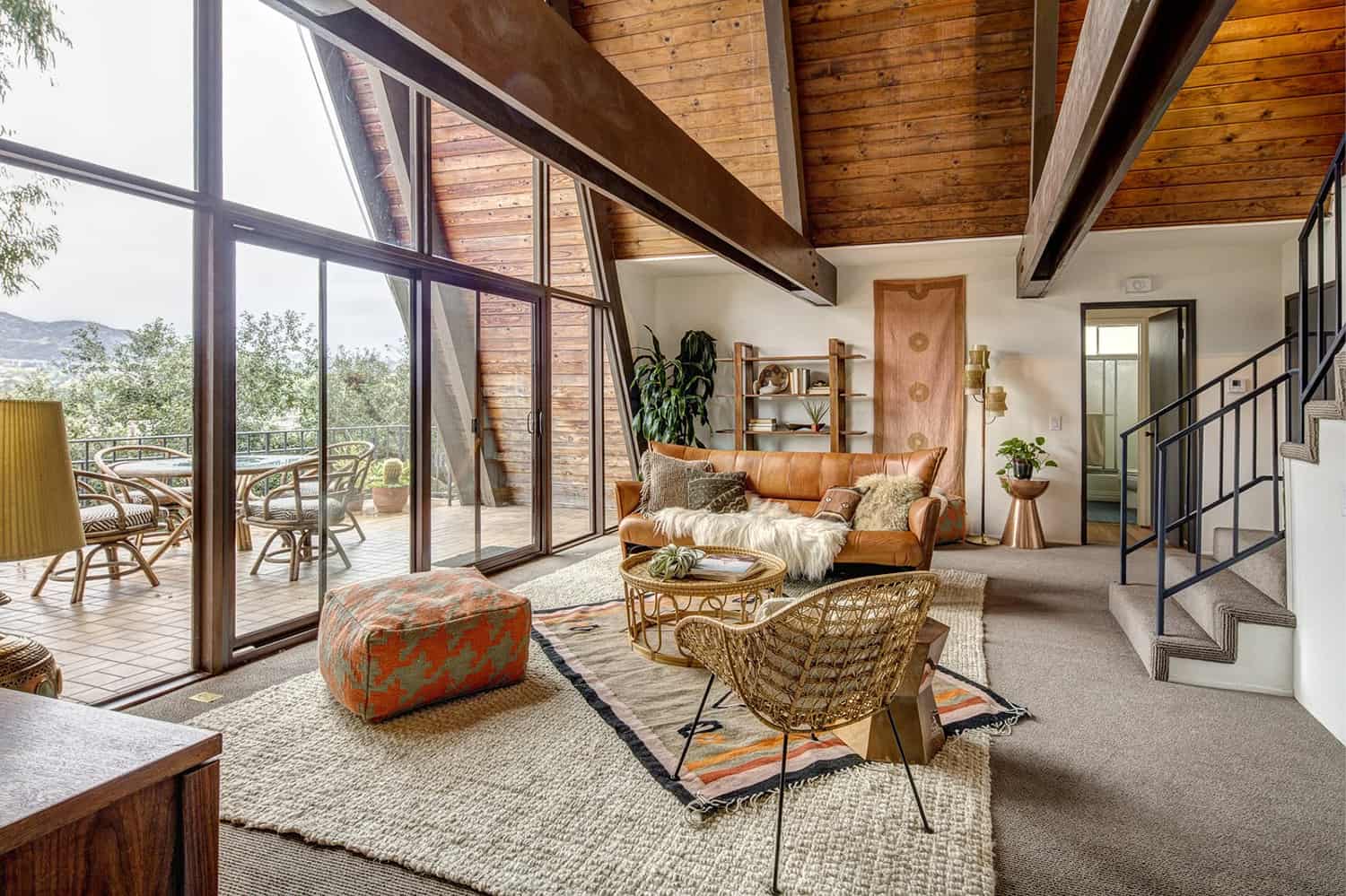 mid-century-modern-a-frame-living-room