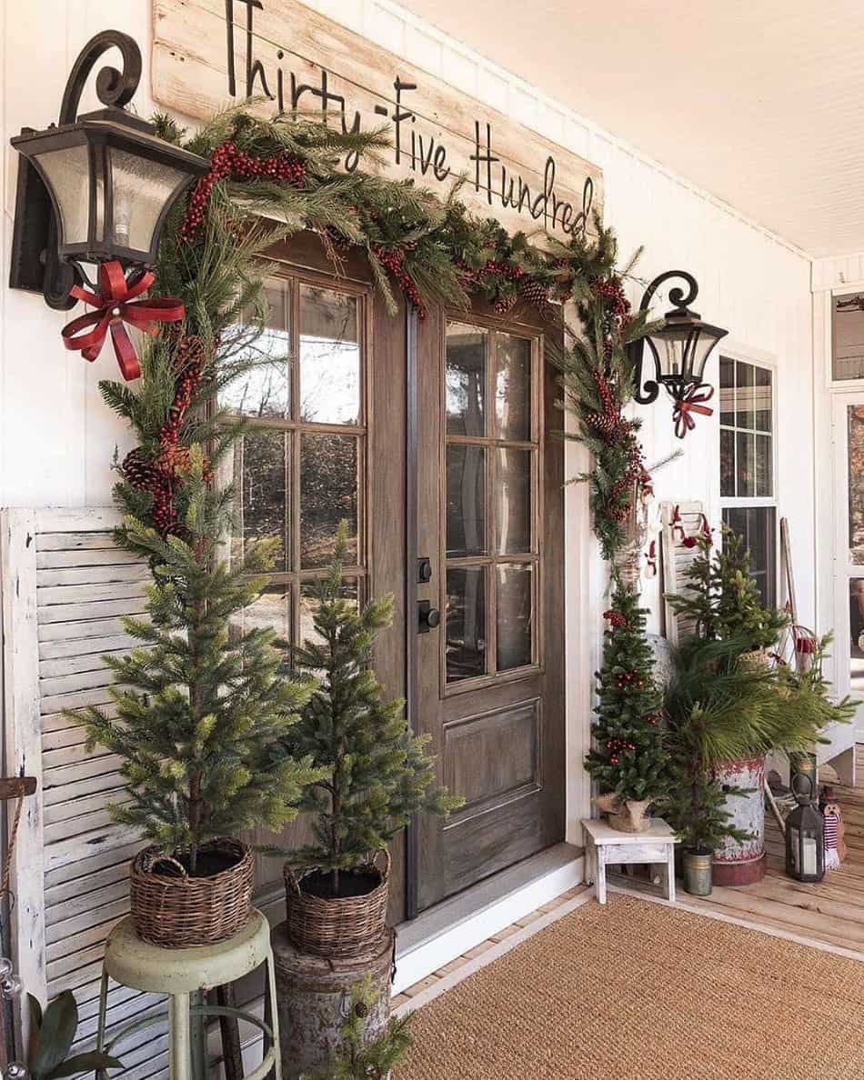 Librao 10Pcs 9Ft/2.7m Christmas Garland Decoration Green Artificial Pine Wreath Xmas Festive for Stair Fireplaces Garden Yard Decors