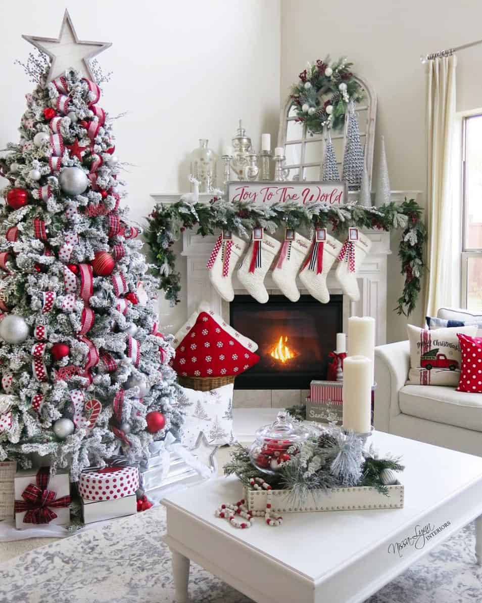 20 Incredibly Inspiring Ideas To Decorate With Flocked Christmas Trees