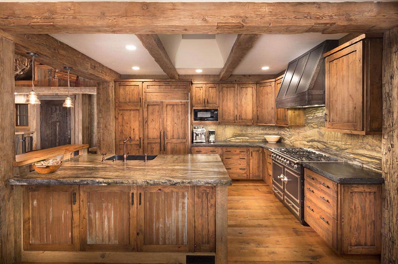 mountain-rustic-family-lodge-kitchen