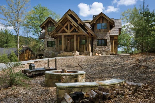 featured posts image for Adirondack-inspired log cabin set in the breathtaking Blue Ridge Mountains