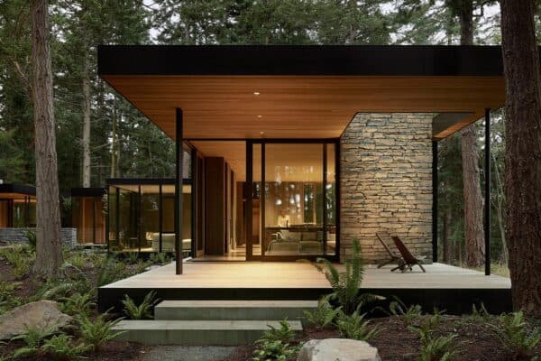 featured posts image for Glass house surrounded by a tranquil forest setting on Whidbey Island