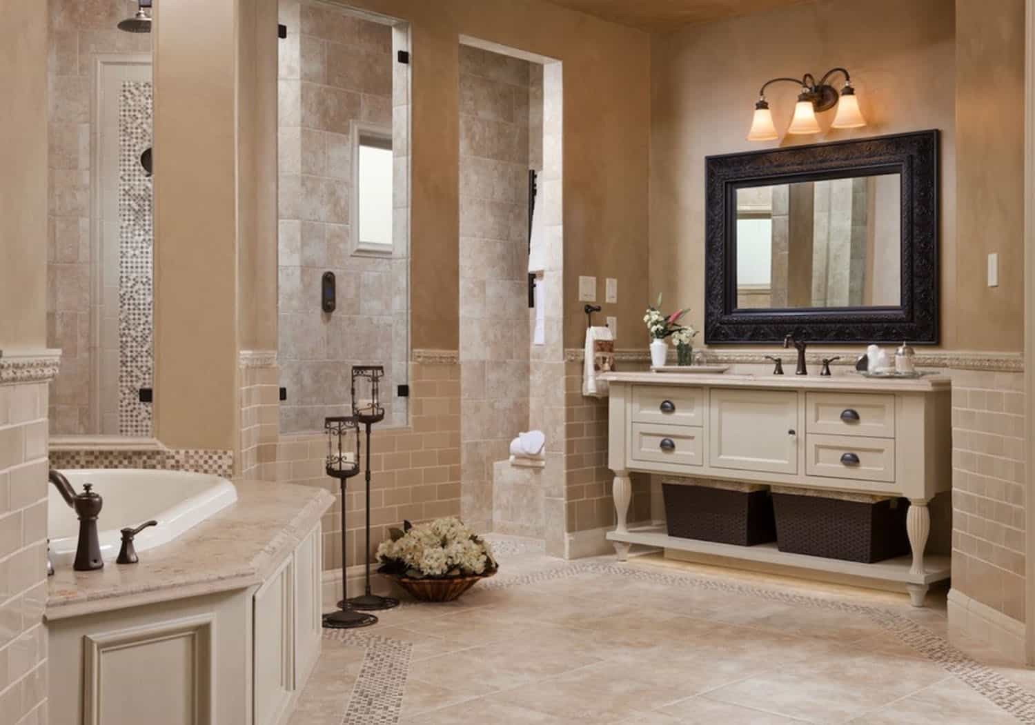 Beautiful Tuscan Styled Home In Texas, Tuscan Style Bathroom