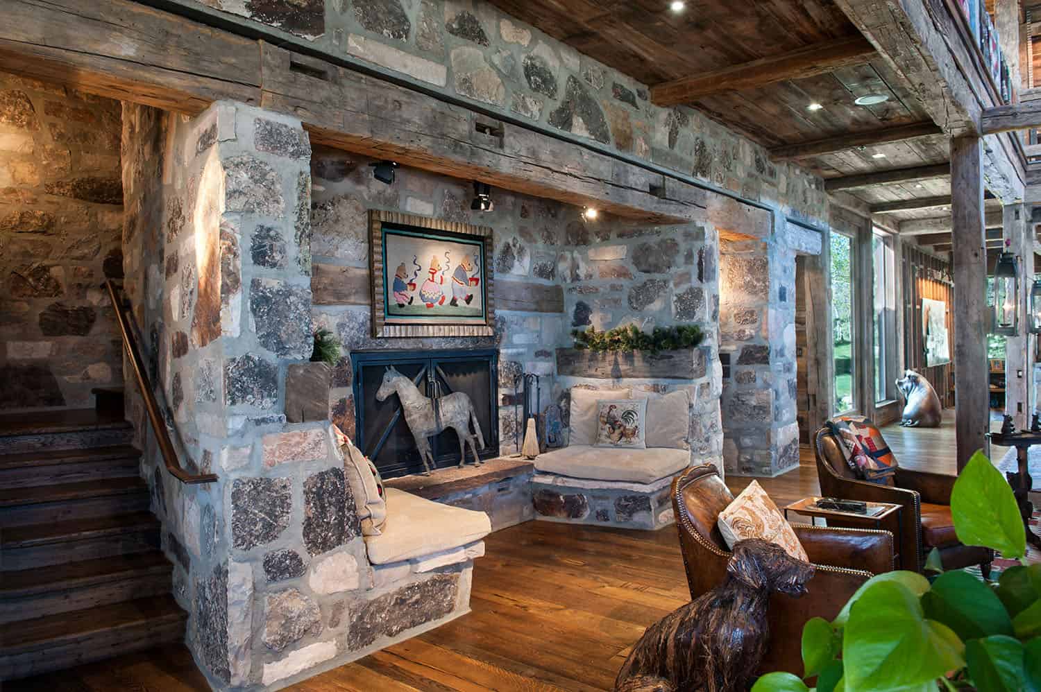 Rustic-Great-Room-Fireplace