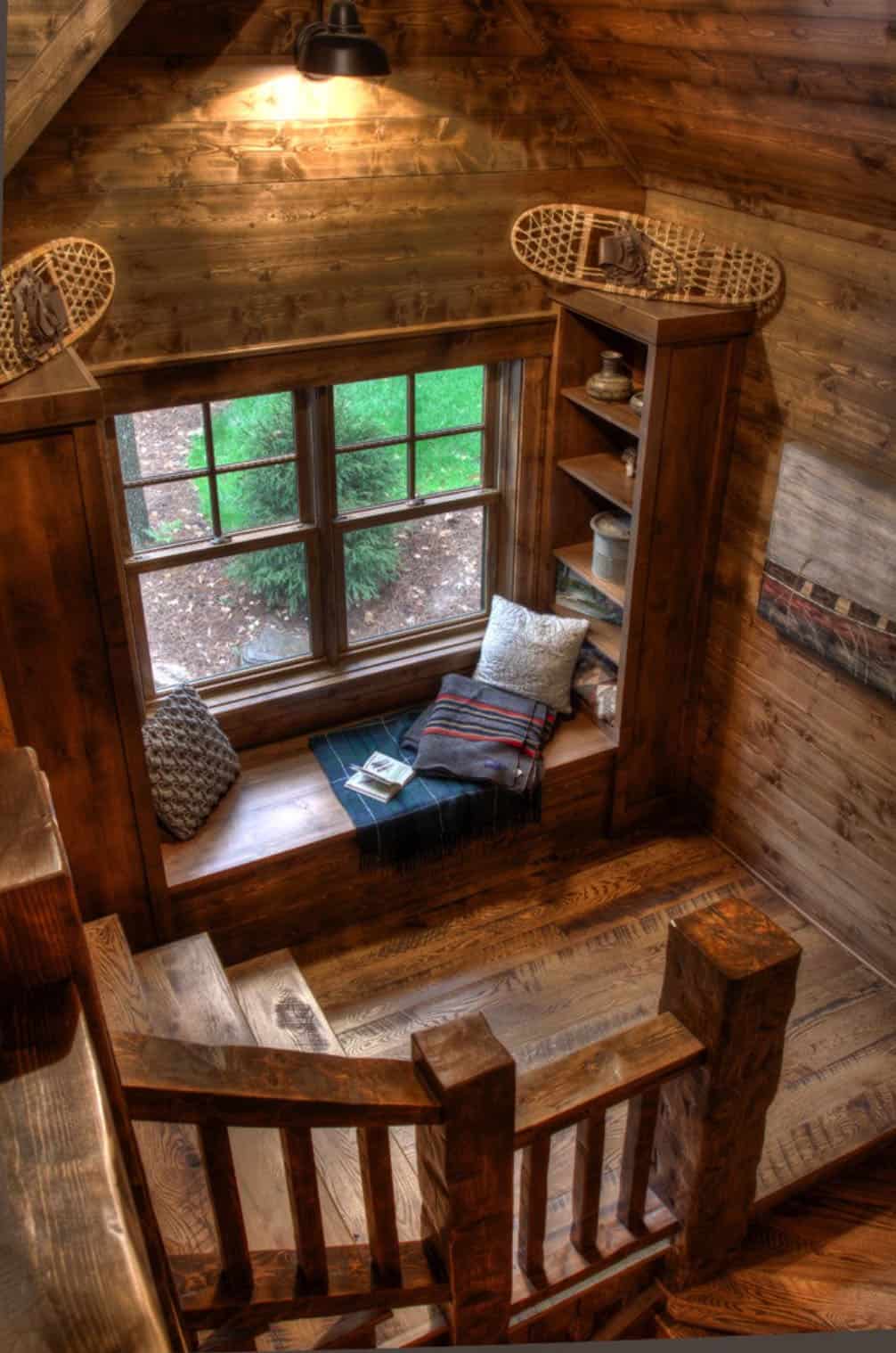 cozy-rustic-reading-nook-staircase