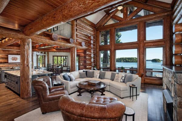 featured posts image for A majestic handcrafted log house soaks in lakefront views in North Carolina