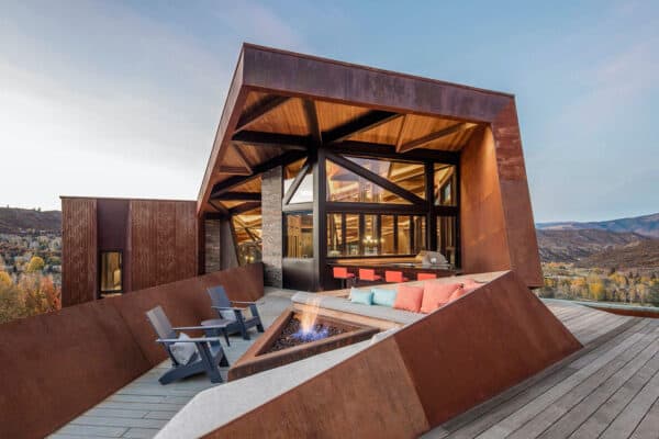 featured posts image for Weathering steel mountain retreat perched hillside in Colorado Rockies